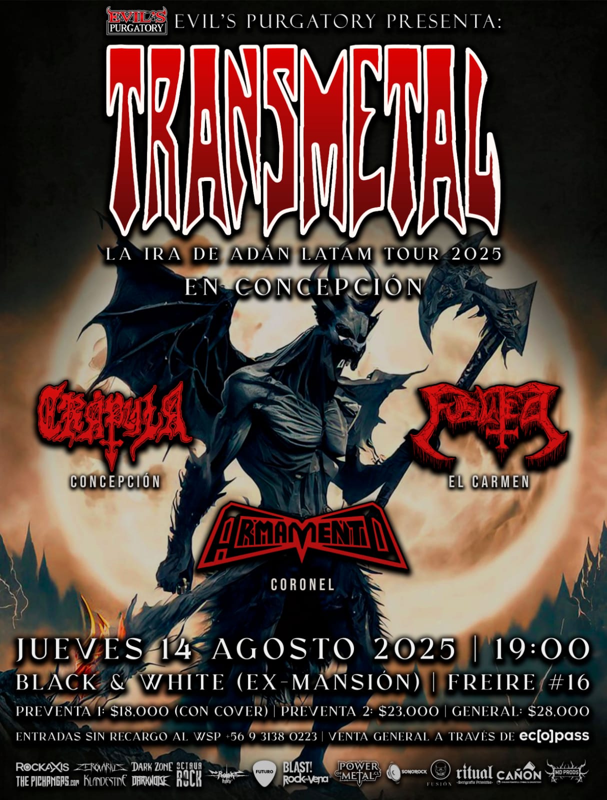 Transmetal debutará en Chile con fechas en Concepción y Santiago